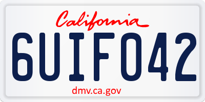 CA license plate 6UIF042
