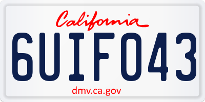 CA license plate 6UIF043