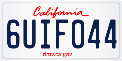 CA license plate 6UIF044