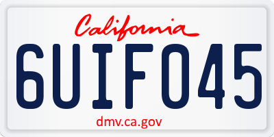 CA license plate 6UIF045