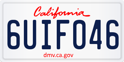 CA license plate 6UIF046