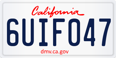 CA license plate 6UIF047
