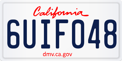 CA license plate 6UIF048