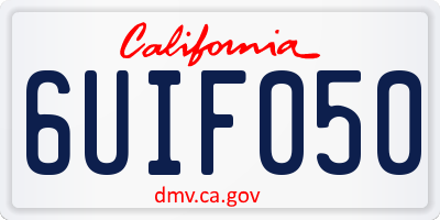 CA license plate 6UIF050