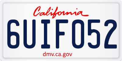CA license plate 6UIF052