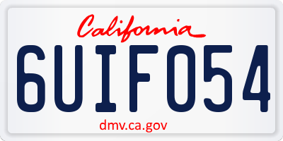 CA license plate 6UIF054