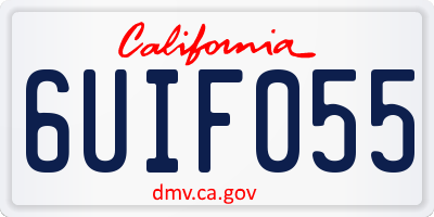 CA license plate 6UIF055