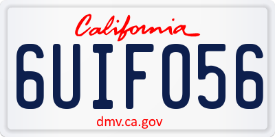 CA license plate 6UIF056