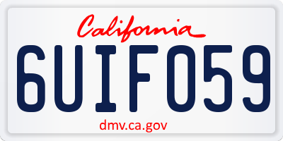 CA license plate 6UIF059