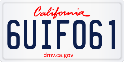 CA license plate 6UIF061