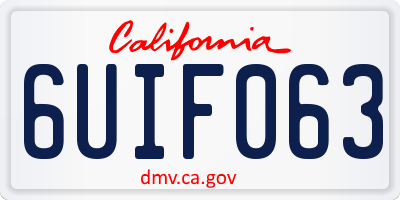 CA license plate 6UIF063