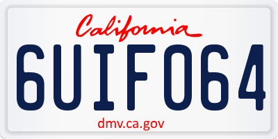 CA license plate 6UIF064