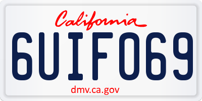 CA license plate 6UIF069