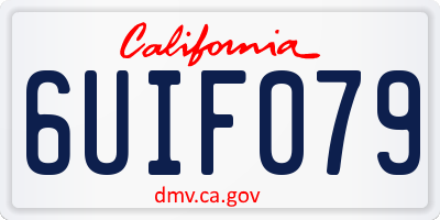 CA license plate 6UIF079