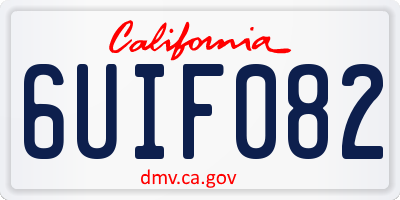 CA license plate 6UIF082
