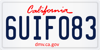 CA license plate 6UIF083