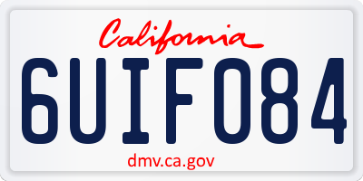 CA license plate 6UIF084