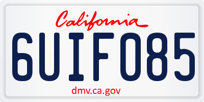 CA license plate 6UIF085