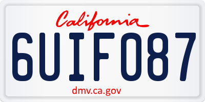 CA license plate 6UIF087