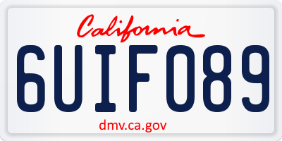 CA license plate 6UIF089