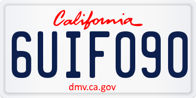 CA license plate 6UIF090