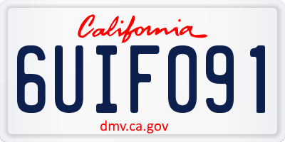 CA license plate 6UIF091