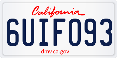 CA license plate 6UIF093