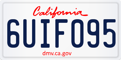 CA license plate 6UIF095