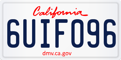 CA license plate 6UIF096