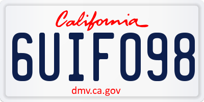 CA license plate 6UIF098