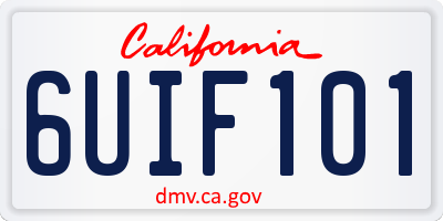 CA license plate 6UIF101
