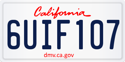 CA license plate 6UIF107