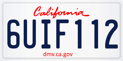 CA license plate 6UIF112