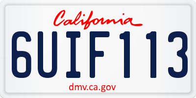 CA license plate 6UIF113