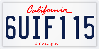 CA license plate 6UIF115