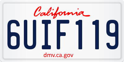 CA license plate 6UIF119