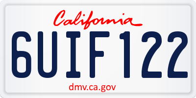 CA license plate 6UIF122