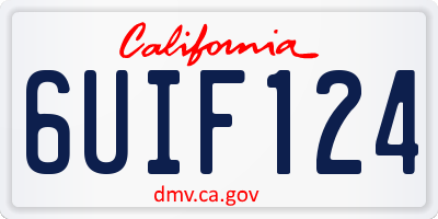 CA license plate 6UIF124