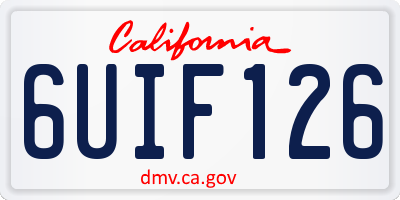 CA license plate 6UIF126