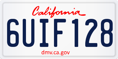 CA license plate 6UIF128