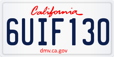 CA license plate 6UIF130