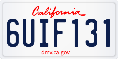 CA license plate 6UIF131