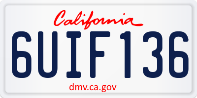CA license plate 6UIF136