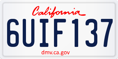 CA license plate 6UIF137