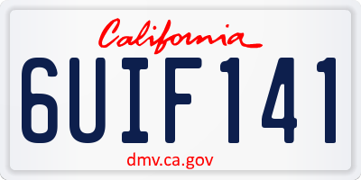 CA license plate 6UIF141