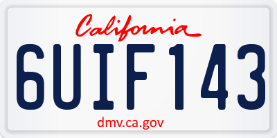 CA license plate 6UIF143