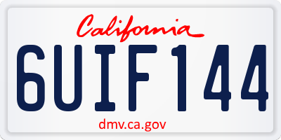 CA license plate 6UIF144