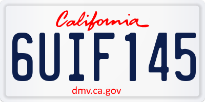 CA license plate 6UIF145
