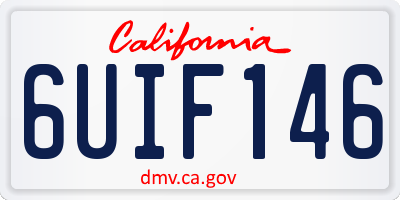 CA license plate 6UIF146