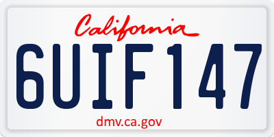 CA license plate 6UIF147